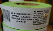 150' CH Hanson PVC Flagging Tape Marking Ribbon HIGH VISIBILITY ~LIME GLOW