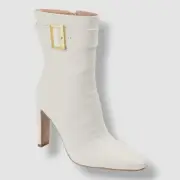 Journee Collection Women's White Elanie Tru Comfort Croc Booties Shoe Size 9.5