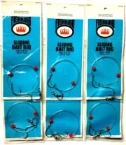 6 PACKS FISHKING SW-212 Sliding Bait Rig Size 3/0-4/0 Octopus Hook 30lb Test