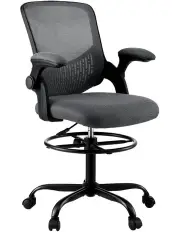 [Artiss] Office Drafting Chairs Stool Computer Desk Studios Mesh in Grey