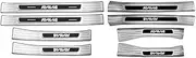 8PCS Stainless Car Door Sill Protector Sticker Threshold Pedal Strip Compatible for Toyota RAV4 XA50 RAV4 2019 2021 2022 2023 2024 2025(Silvery-Hybrid 8pcs)