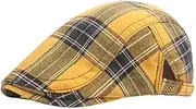 [Generic] Cotton Plaid Newsboy Cap Cabbie Flat Beret Hat ，Academy Style Beret
