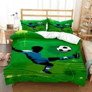 v633 Bed Sheets Soccer Cover Digital Print Polyester Bedding Sets Child Kids Covers Boys Bed Linen Set For Teens King Size Bedding Set 3-Piece Bedding
