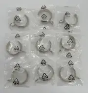 Pottery Barn Silver Chrome Quiet Glide C-Loop Curtain Rings Set of 9 Large 2”NEW