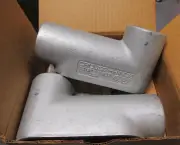 "LOT OF 2" NEW Cooper Crouse Hinds LB57 Conduit Outlet Body 1-1/2"