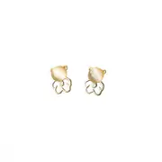 ANYCO Fashion Earrings Sterling Silver Cute Opal Hollow Bear Small Earrings for Women Fashion Hip Hop Animal Jewelry Ear Bone Accessories