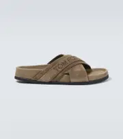 [Tom Ford] Tom Ford Logo suede slides UK 7 green