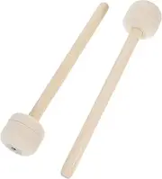 COMNESTBI 2Pcs Felt Drum Mallets with Handle Non Skid Grip Drumsticks for Snare and Bass Drums for Beginners and Intermediate Players for Marching Band