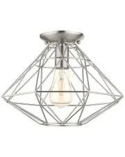 Livex Lighting Geometric Nickel-Flush Mount