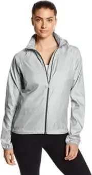 Asics ELECTRO Womens Zipper Front LED Shoulder Light Jacket XS Heather Grey NEW