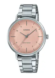 Casio Standard Analog Stainless Steel Salmon Dial Quartz LTPVT03D4B Ladies Watch