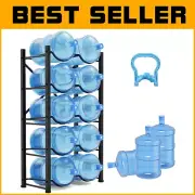 Space-Saving 5-Tier Water Bottle Holder - Adjustable Rubber Feet, Stylish Finish