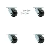 3.25 Inch Phenolic Swivel Caster Set with Roller Bearing and Swivel Lock SCC