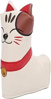 Grcfumo 1 Pc Golf Putter Head Covers, Golf Putter Headcover, Cat Lucky Golf Club Head Covers PU Leathe Putter Blade Headcover Magnetic Closure L Type