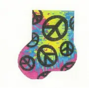 A. Bradley Peace Mini Stocking 323 Handpainted Needlepoint Canvas