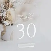Frosted Arch Table Numbers for Wedding, 5x7 Inch Arched Acrylic Table Numbers 1-30 with Acrylic Stand for Centerpiece, Wedding, Party, Event (Frosted 5"x7" Table Number 1-30)