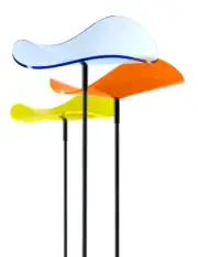 Cazador-del-sol suncatcher-24" Tall 6" Petal- Set of (3) Blue, Lemon, Orange