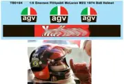 1/2 Decals for EMERSON FITTIPALDI BELL HELMET MCLAREN M23 1974 DECAL TBD184