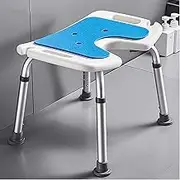FFSPIIO Tub Shower Chair, with U-Shaped Bathroom Shower Stool Non-Slip Safety Shower Auxiliary Elderly Height Adjustable Shower Seat Shower Chair(Small feet)