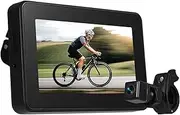 ACAGALA Handlebar Bike Mirror, Bicycle Rear View Camera with 4.3'' Screen Night Vision Function 150° Wide Angle View Adjustable Bracket, Compatible with Mountain Bicycle, Road Bike