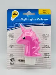 Pink Unicorn LED night light plug in NEW on card