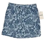 NWT HURLEY GIRLS Pull On Drawstring Skirt Hawaiian Tropical Blue - M 10-12 yrs