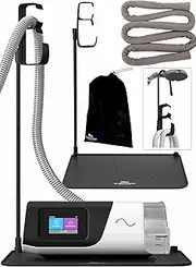 for CPAP Mask Hose Support Holder + Insulated Tubing Cover with Hanger Stand for CPAP Nightstand - for CPAP Bedside Mat Organizer with Clean Mask Dust Cover - for CPAP Accessories (Extra Tall)