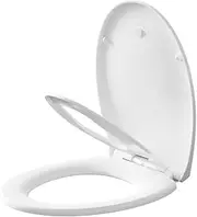 Family Toilet Seat 2-in-1 Soft Close Toilet Seat with Detachable Child Seat, Magnetic Toilet Lid with Quick Release and 360 Degree Adjustable Hinges, White Oval Toilet Seats for Toddlers Adults