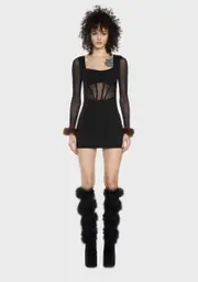 One More Chance Marabou Dress