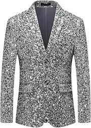 [Bciopll] Embellished Blazers Jacket Prom Suits Jacket Banquet Wedding Host Stage Costume for Men