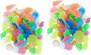 MERRYHAPY Glowing Pebbles for Aquarium 2 Packs Luminous Rocks Transforming Stone Decor
