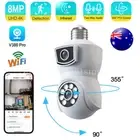 Dual Lens E27 Bulb Security Lamp Light Camera HD Home Wireless Wifi IP Camera AU