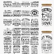 Dorsbaby 24pcs Scripture UV DTF Cup Wrap for Glass Series UV DTF Cup Wraps for 16OZ Glass, Decorative Cups, Bottles, etc., Crafts, DIY Art Supplies Packaging Transfer Paper