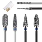 6PCS Nail Drill Bits Set with Cleaning Brush, 3/32 inch Professional Tungsten...