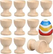 VICASKY 24Pcs Wooden Egg Cups Easter Egg Cup Wood Egg Stands Easter Egg Holders Stands Wooden Egg Cup Holders Stands DIY Blank Unfinished Wooden Egg Stands Holders
