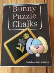 VINTAGE BUNNY PUZZLE CHALKS NEW IN BOX NEVER OPENED BY GIFTCO