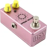 Guitar Spring Rever Pedal Electric Guitar Effects Pedal True Bypass Zinc Alloy Shell DC 9V 6.35mm Input/Output face M/Dwell 2 Knobs Guitar Spring Rever Effector Pink One Size