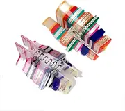 Book Hair Clips Funny Teacher Hair Jaw Barrettes Teachers Appreaction Present Cute Hair Accessories for Women Book Lovers Back To School Hair Clips for Thin Hair (R+O(2PCS))