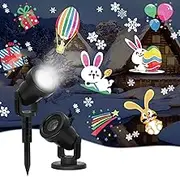 Christmas Snowflake LED Projector Lights 16 Patterns New Year Halloween Birthday Indoor Rotatable LED Projector Lamp IP65 Waterproof Decorate Lighting Party Halloween Xmas