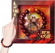 [Generico] Feng Shui Wealth Bracelet, Chinese Cinnabar Jewelry, Lucky Charm Bracelet, Bodhi Bead Bracelet, Realgar Feng Shui Bracelet, Chinese Wealth Jewelry, Snake Year Lucky Bracelet, Family Gathering Charm,