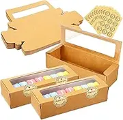 ULTECHNOVO Macaron Packing Boxes Stickers Kraft Decor Containers for Baking Gifting