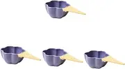 Premium Ceramic,4pcs Soup Appetizers Food Iced Fruit Porcelain Bowl Breakfast Ornament Desserts Ceramic Prep Handled Cream Bowls Kids Ice- Multi-Function Condiments Plates Pudding Containers Shop (Co