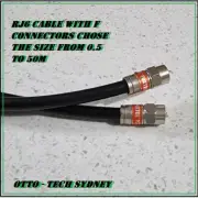 Black RG6 Tri Shield Coax Cable 0.5m - 50m Digital TV Foxtel NBN HFC and Optus