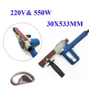 30X533 Handheld Electric Belt Sander Angle Grinder Polisher Mini Sanding Machine