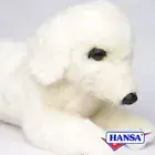 Hansa White Puppy Lying Plush Toy Doll Animal Dog 6581 Japan