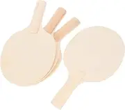 HANABASS 4Pcs DIY Table Tennis Paddle Blanks Unfinished Rackets for Craft Your Own Table Tennis Paddles Superior Control Precision for Creative Projects and Outdoor Fun
