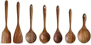 [GZZX] Wooden Utensils Set for Kitchen, Messon Handmade Natural Teak Cooking Spoons Wooden Spatula for Nonstick Cookware
