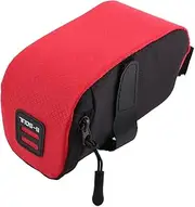 Baxnore Cycling Saddle Bag, Polyester Cycle Under Seating Storage Pack, Lightweight Zippered Pouch for Repair Tools (Red)