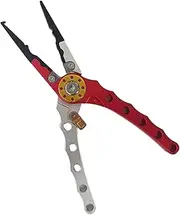 Aviation Aluminum Fishing Pliers With Hook Remover, Split Ring, Braid Line Cutter, Coiled Lanyard and Sheath - Saltwater Fishing Gifts for Men