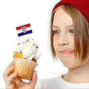 100 PCS Croatia Flag Cake Topper,Croatian Cupcake Stand For Party Decoration Supplies
